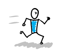 rysunek symbolizujący biegnącego ludzika